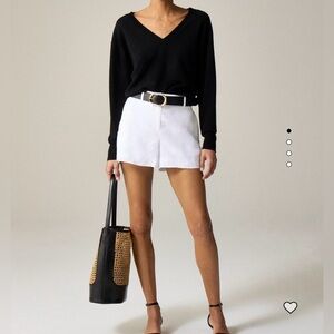 J Crew women’s harbor linen 3” shorts in white